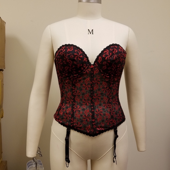 Women's Carnival 313 Brasselette Longline Bra - black/red (34C) - Picture 4 of 7